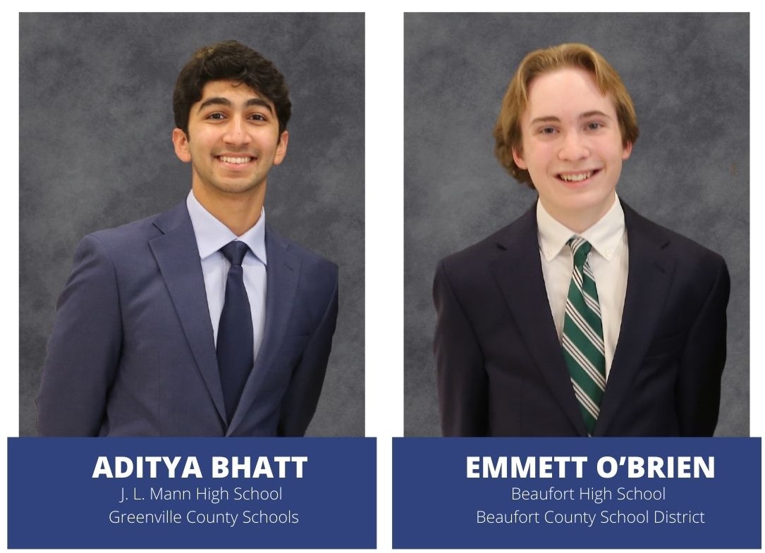 United State Senate Youth Program delegates Aidtya Bhatt and Emmett O'Brien