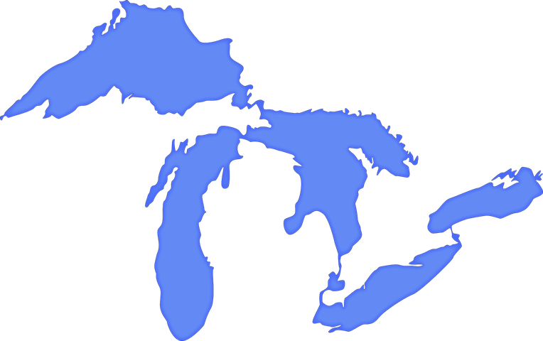 Map of the great lakes