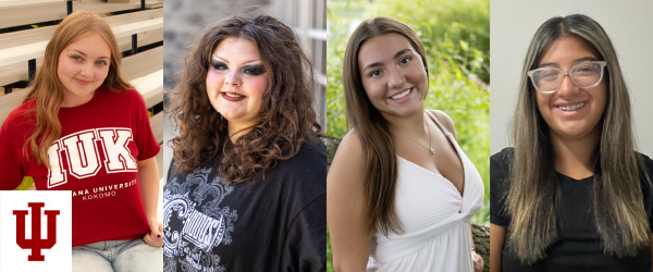 a grid with individual portraits of four women