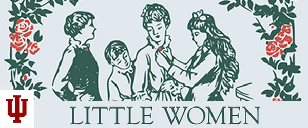 line drawn image of four women with the words Little Women