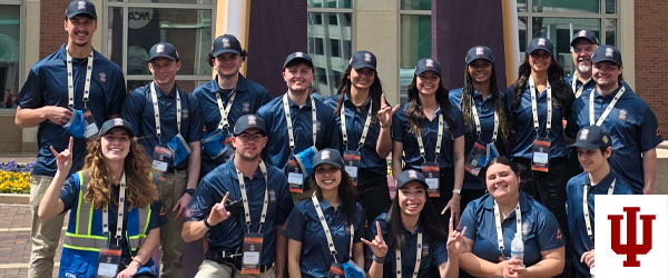 a group picture in front of the NCAA hall of champions