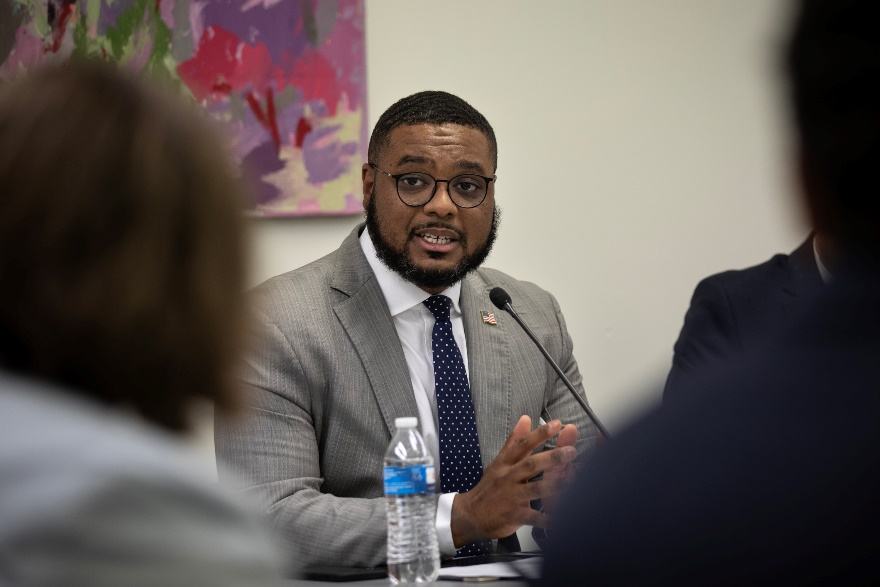 Lt. Gov. Austin Davis speaks during roundtable discussion